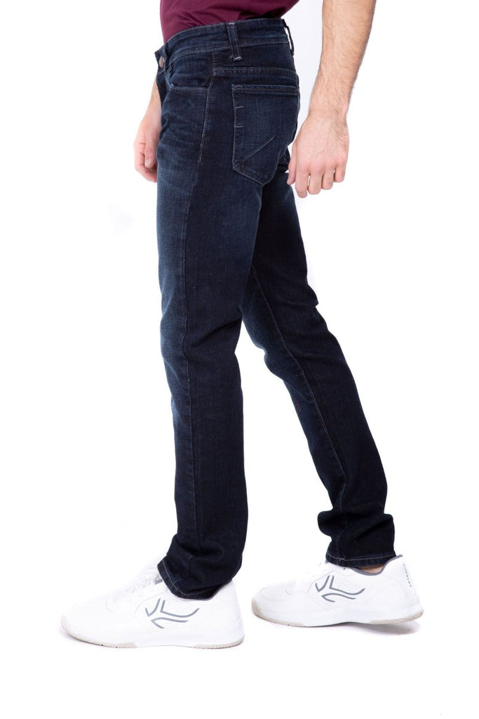 Jeans para hombre deslavados corte recto con cinco bolsillos